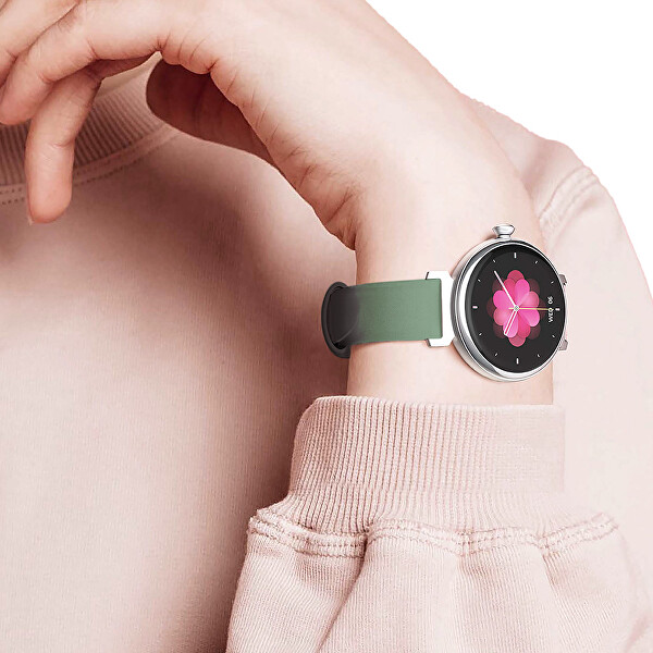 AMOLED Smartwatch DM70 – Silver – Green