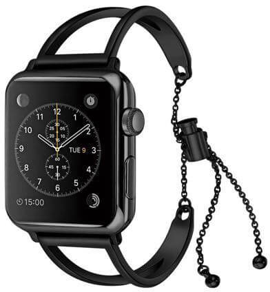 Nastavitelný ocelový tah pro Apple Watch - Černý 42/44/45/49 mm