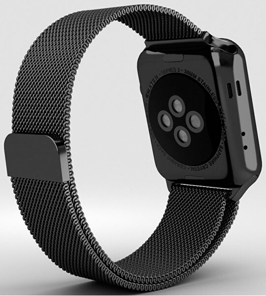 Ocelový milánský tah pro Apple Watch - Černý 38/40/41 mm