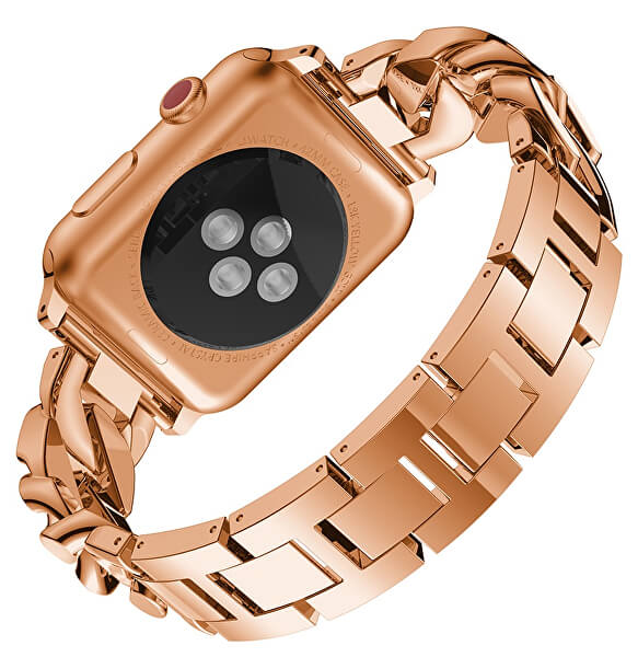 Kovový remienok na Apple Watch – Ružovozlatý – 42/44/45/49 mm
