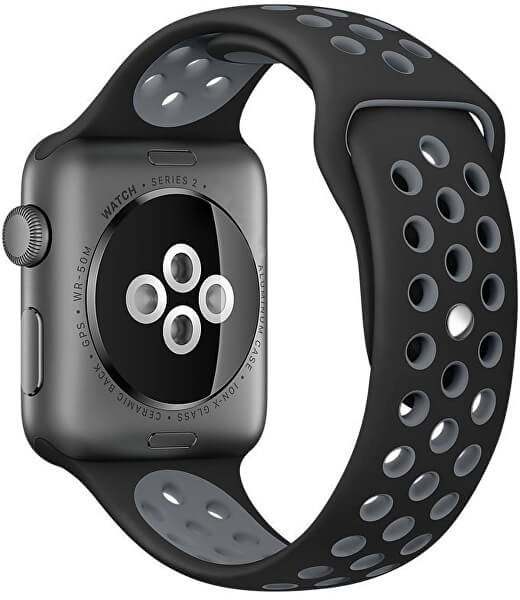 Silikonový řemínek pro Apple Watch - Černá/Šedá 42/44/45/49 mm