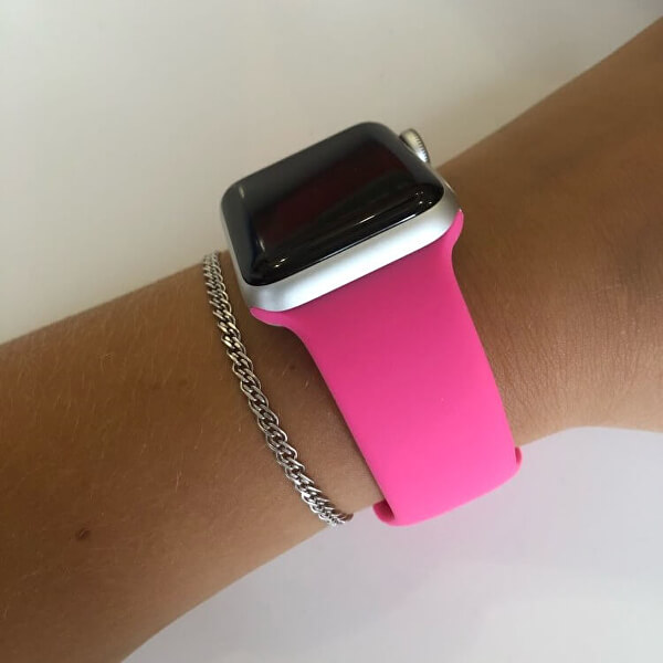 Silikónový remienok na Apple Watch – Barbie ružová 42/44/45/49 mm – S/M