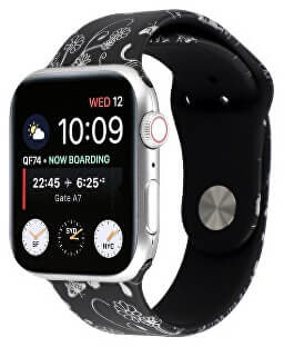 Szilikon szíj Apple Watch - Virágmintás 42/44/45/49 mm