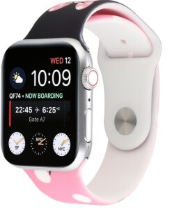 Silikónový remienok na Apple Watch – Ružovo-čierny 42/44/45/49 mm