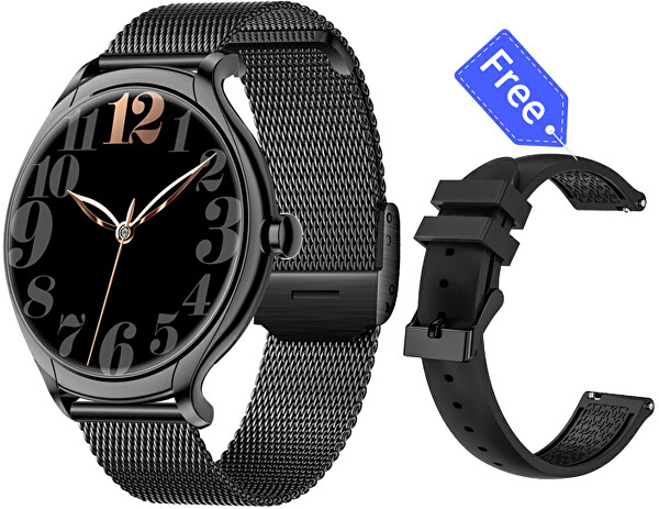 Smartwatch KM30 – Black SET con cinturino di ricambio