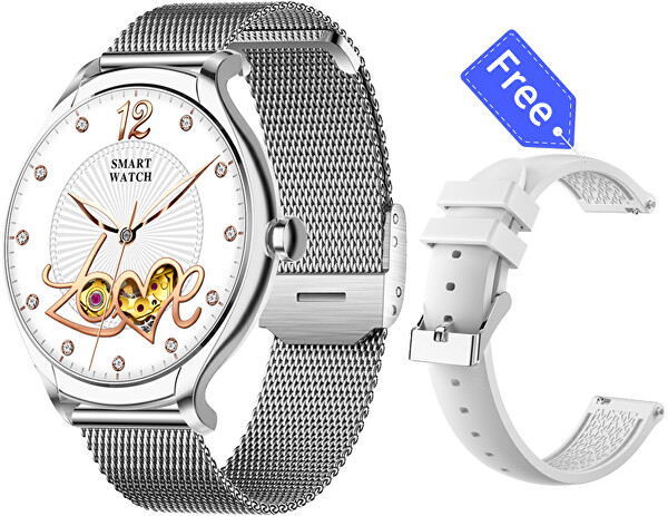 Smartwatch KM30 – Silver SET con cinturino di ricambio