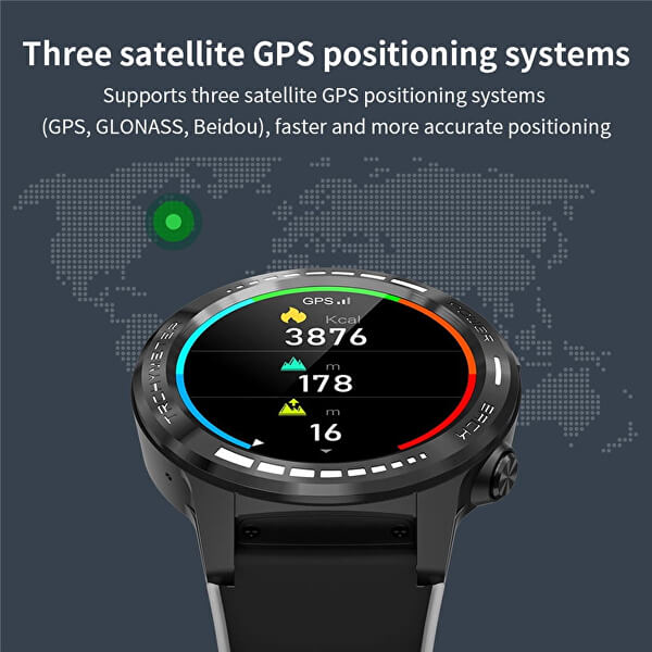 GPS Smartwatch W70Y s kompasem, barometrem a výškoměrem - Yellow