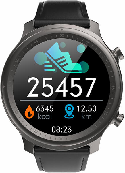 Smartwatch W30BL - Negru Leather