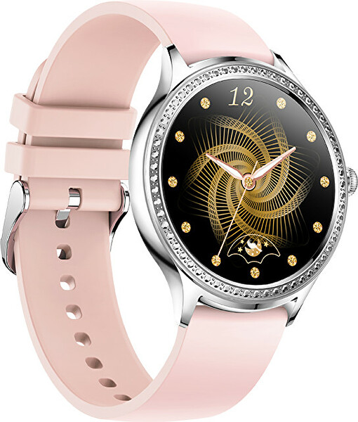 Smartwatch W35AK - Silver Pink Silicone
