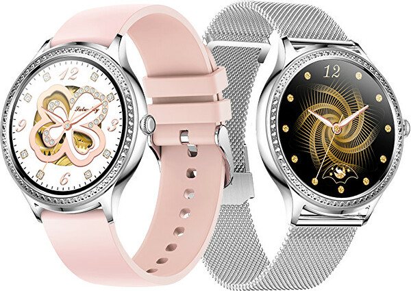 Smartwatch W35AK - Silver Pink Silicone