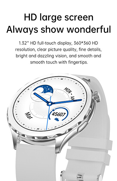 Smartwatch WAK43G - Rose Gold/White SET + náhradní řemínek