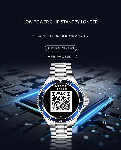 Smartwatch W69SGN - Silver+Green