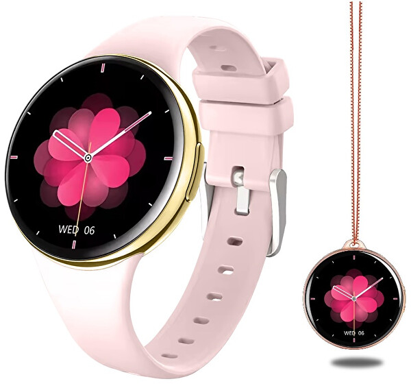 AMOLED Smartwatch DM75 – Gold - Pink