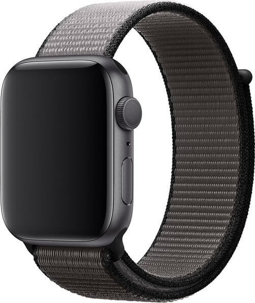 Átfűzhető sport szíj Apple Watch - Fekete/ szürke 42/44/45/49 mm