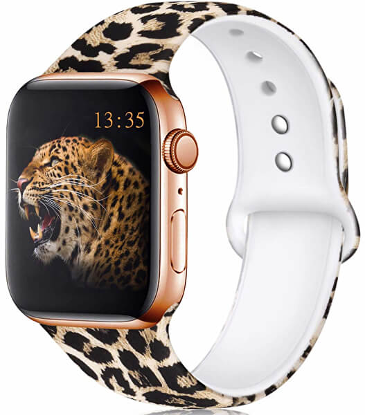 Silikónový remienok na Apple Watch - Leopardí vzor 42/44/45/49 mm