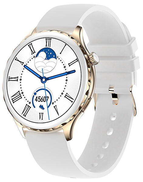 Smartwatch WAK43G - Rose Gold/White SET + náhradní řemínek