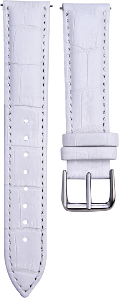Cinturino in pelle con design pelle di coccodrillo - Bianco