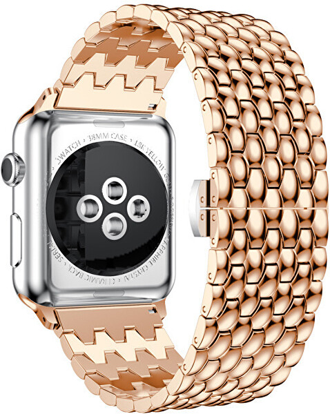 Sárkány mintázatú acél szíj Apple Watch-hoz 38/40/41 mm - Rose Gold