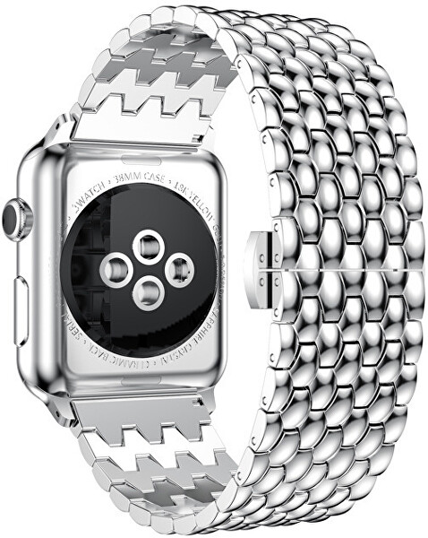 Stahlwerk mit Drachenmuster für Apple Watch 42/44/45/49 mm – Silber