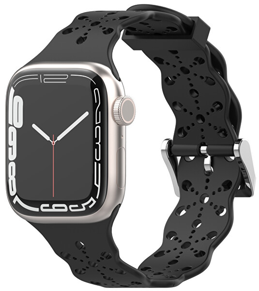 Silikonband für Apple Watch - 42/44/45/49 mm - schwarz