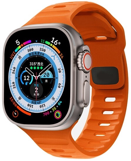Szilikon szíj Apple Watch-hoz - 42/44/45/49 mm - Orange