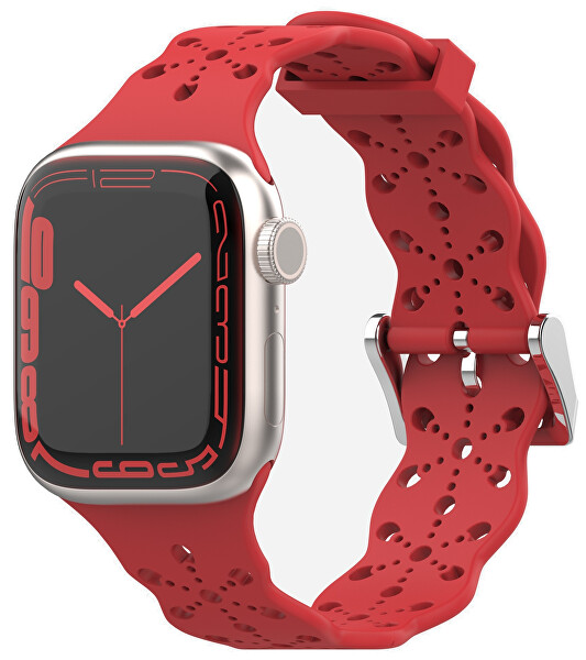 Silikonový řemínek pro Apple Watch 42/44/45/49 mm - Red