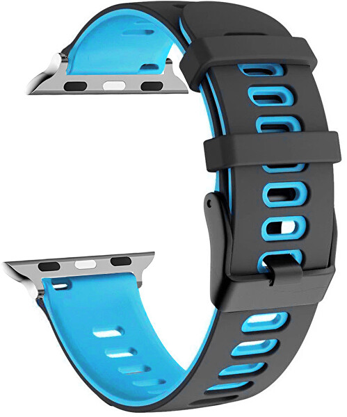 Cinturino in silicone per Apple Watch - Black/Blue 38/40/41 mm