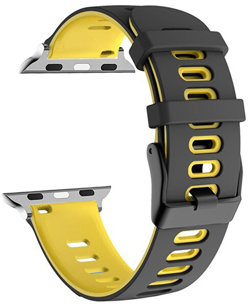 Cinturino in silicone per Apple Watch - Black/Yellow 38/40/41 mm