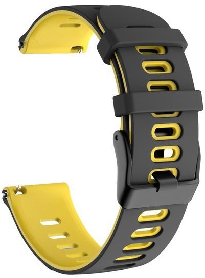 Cinturino in silicone per Garmin 20 mm - Black/Yellow