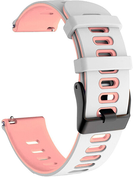 Cinturino in silicone per Garmin 20 mm - White/Pink