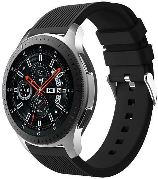 Szilikon szíj Samsung Galaxy Watch-hoz - Fekete 20 mm