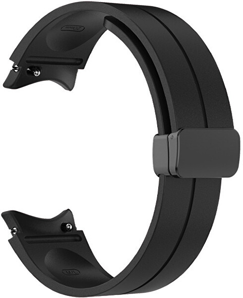 Silikonarmband mit schwarzer Schnalle für Samsung Galaxy Watch 6/5/4 – Schwarz
