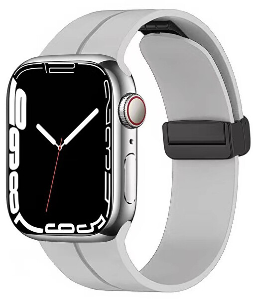 Curea din silicon cu închidere magnetică pentru Apple Watch 38/40/41 mm - Grey