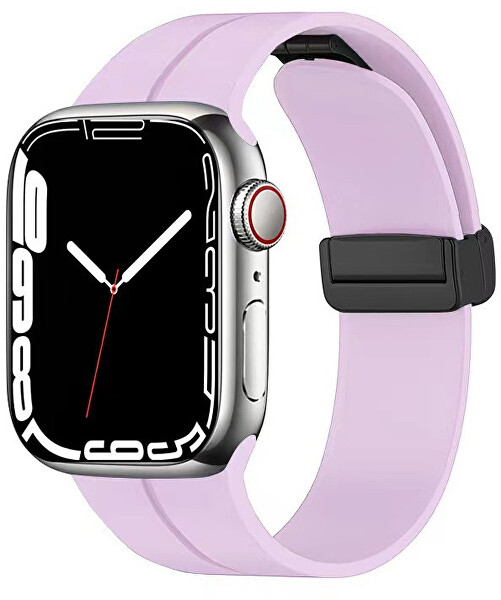 Silikonový řemínek s magnetickou sponou pro Apple Watch 42/44/45/49 mm - Lavender