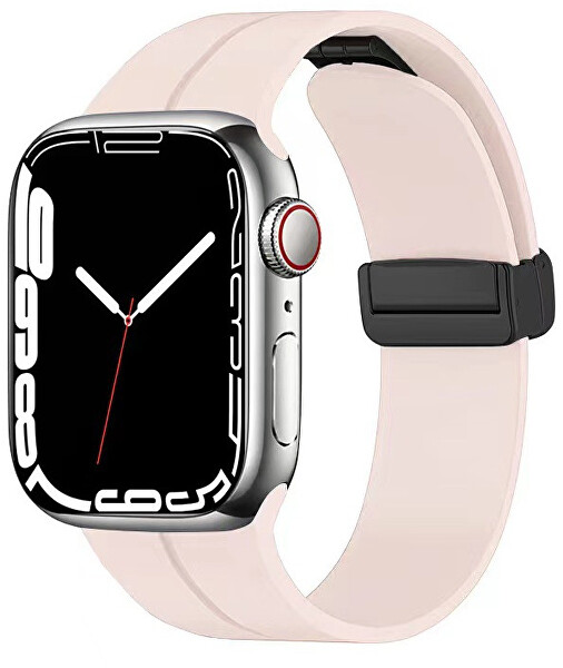 Curea din silicon cu închidere magnetică pentru Apple Watch 42/44/45/49 mm - Pink