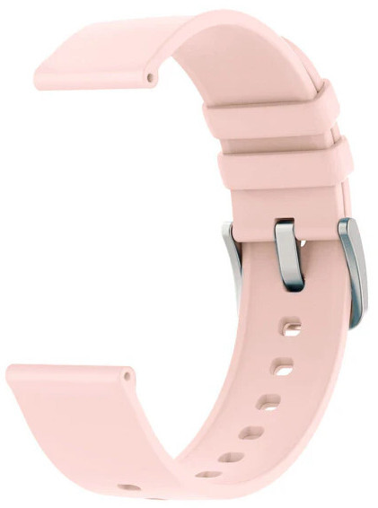 Univerzální silikonový řemínek se stříbrnou sponou 22 mm - Pink