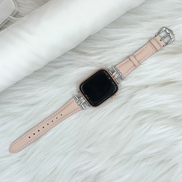 Kožený řemínek pro Apple Watch 38/40/41 mm - Pink