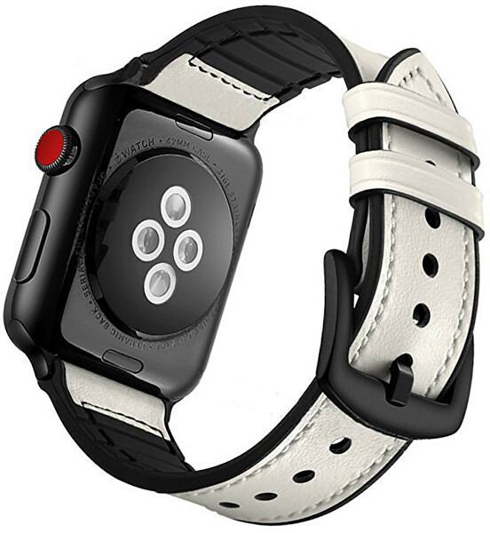 Kožený řemínek pro Apple Watch - White 42/44/45/49 mm