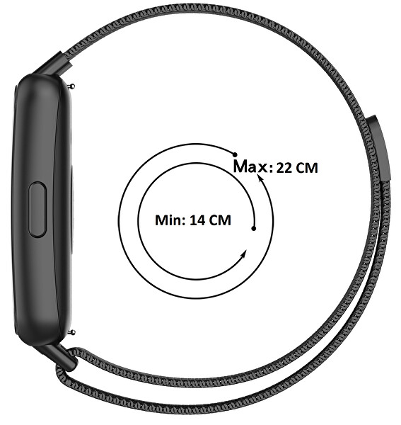 Milanaiseband mit Magnetverschluss für Huawei Watch Band 7 – Schwarz