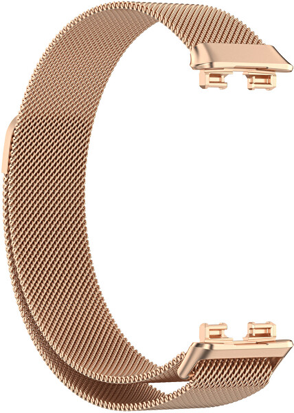 Cinturino a maglia milanese con chiusura magnetica per Huawei Watch Band 8 - Rose Gold