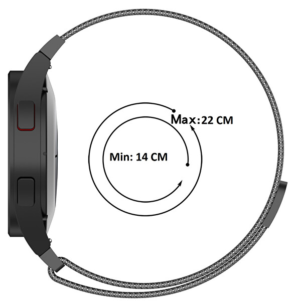 Milánský tah s magnetickým zapínáním pro Samsung Galaxy Watch 6/5/4 - Black