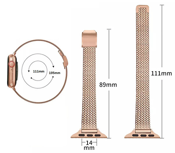 Milánói acél szíj Apple Watch -  Space Grey 38/40/41 mm