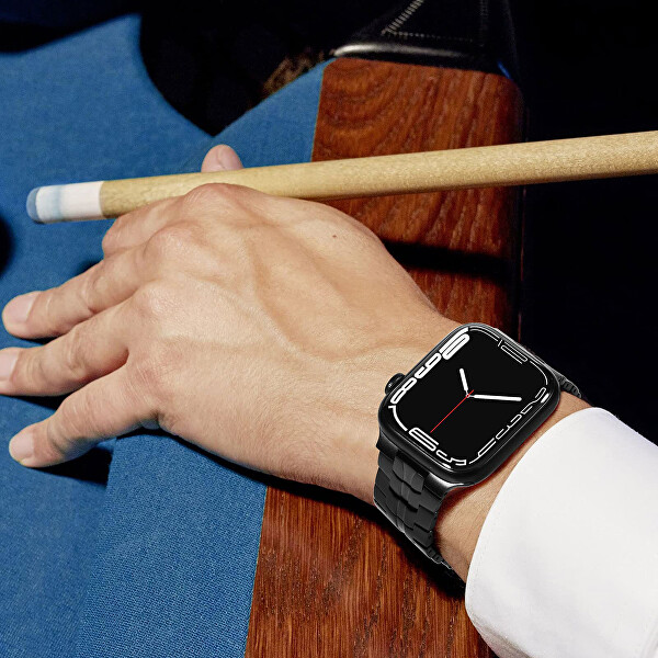 Ocelový tah Iron Man pro Apple Watch 42/44/45/49 mm - Black