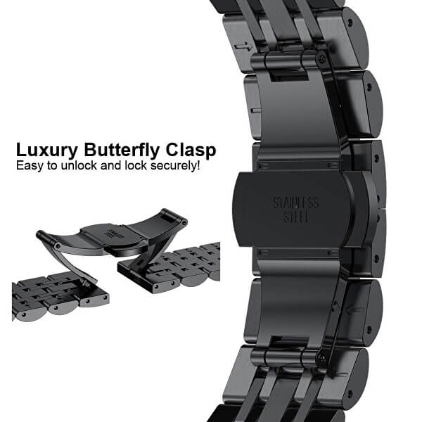 Ocelový tah pro Samsung Galaxy Watch - Černý 22 mm