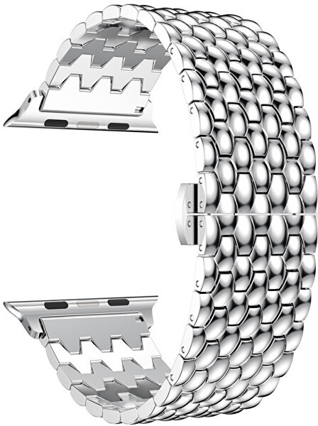 Stahlwerk mit Drachenmuster für Apple Watch 38/40/41 mm – Silber