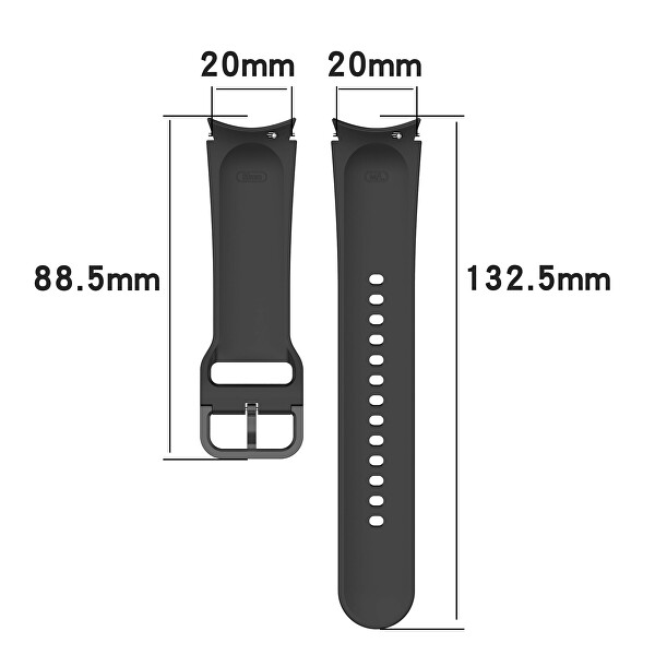 Óraszíj  Samsung Watch4 - hez  Silicone Black
