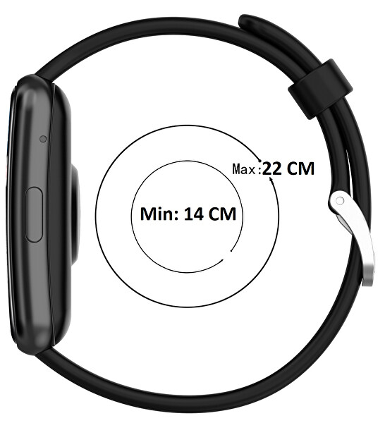 Cinturino in silicone per Huawei Watch FIT, FIT SE, FIT new - Black