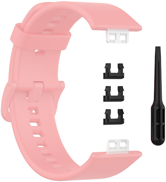 Szilikon szíj Huawei Watch FIT, FIT SE, FIT new-hez - Pink
