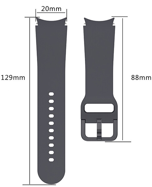 Szilikon szíj Samsung Galaxy Watch  6/5/4-hoz - Black