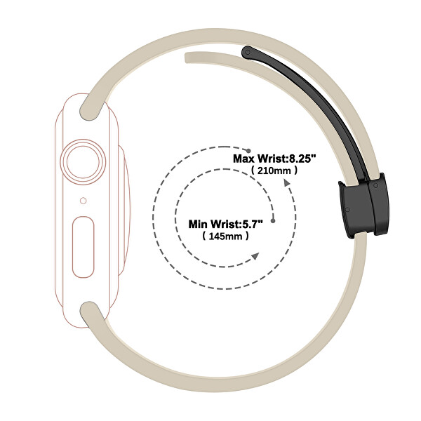 Farbmuster-Silikonarmband für Apple Watch 42/44/45/49 mm – Schwarz